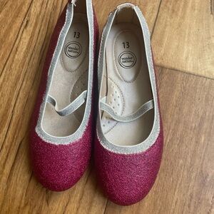 Wonder Nation Kids Sparkly Dress Shoes - Dark Pink and Silver